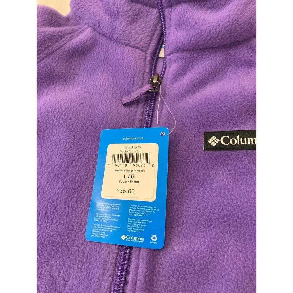 NWT COLUMBIA GIRLS BENTON SPRINGS FLEECE JACKET SIZE L 14/16
